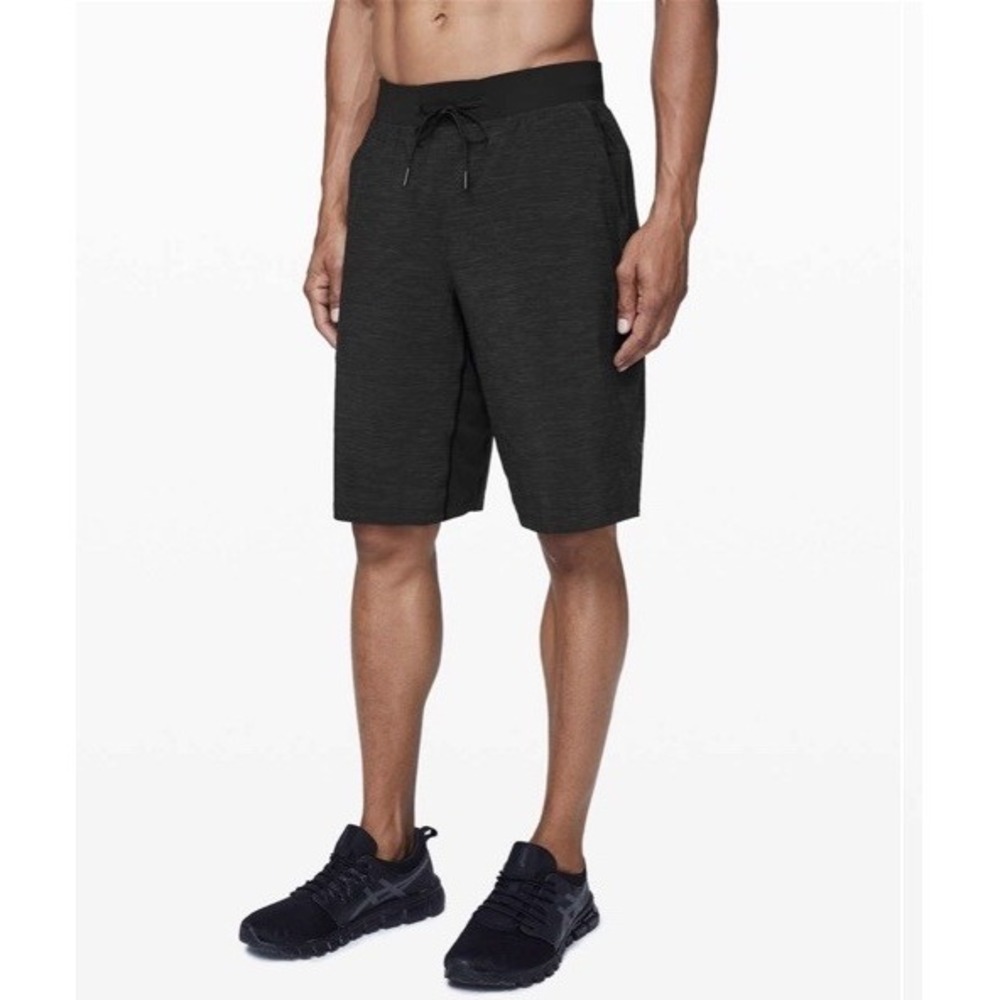 Lululemon T.H.E. Short *Liner 11"Heather Allover Deep Coal Black Sz M EUC Men's